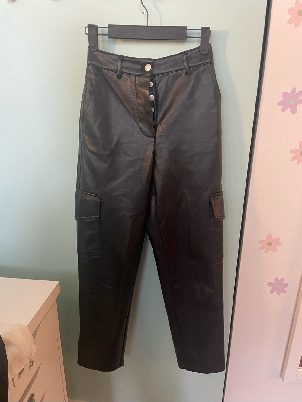 Wilfred Faux Leather Cargo Pants